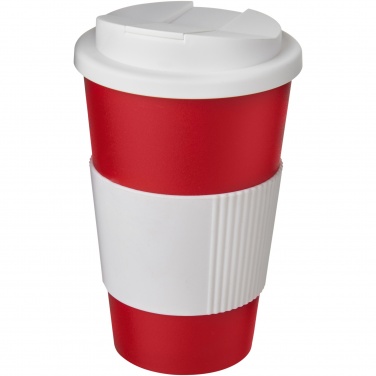 Logotrade mainostuote tuotekuva: Americano® 350 ml muki, läikyttämätön kansi, grippi